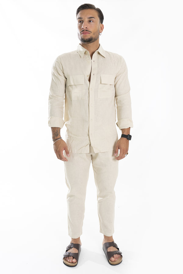 Men's Linen Shirt and Trousers Set Art. CD32