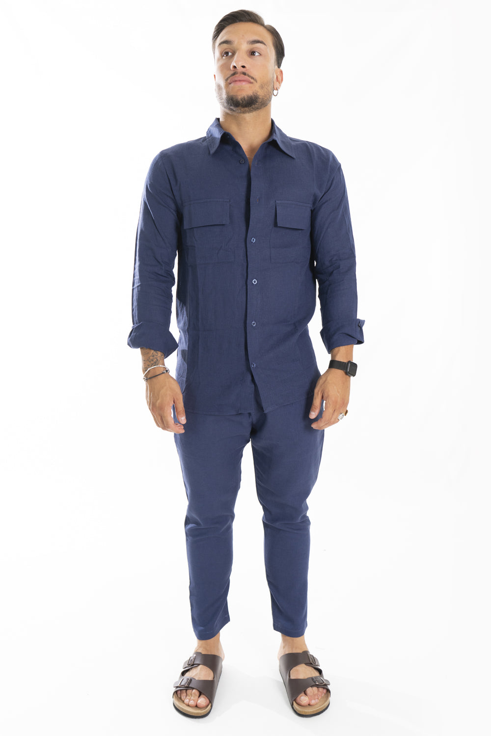 Coordinato Uomo Camicia e Pantalone In Lino Art. CD32