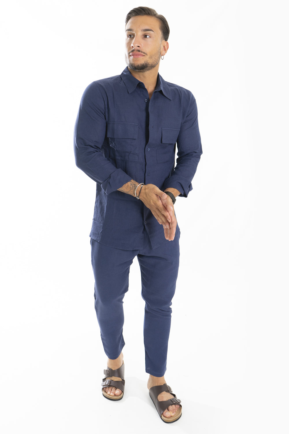 Coordinato Uomo Camicia e Pantalone In Lino Art. CD32