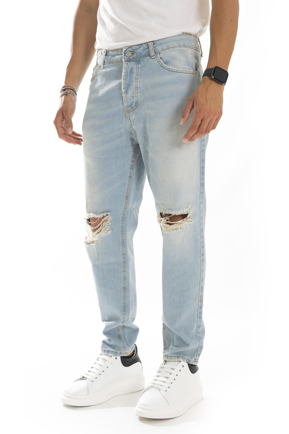 Jeans Uomo Sabbiato con strappi alle ginocchia Art. JS464