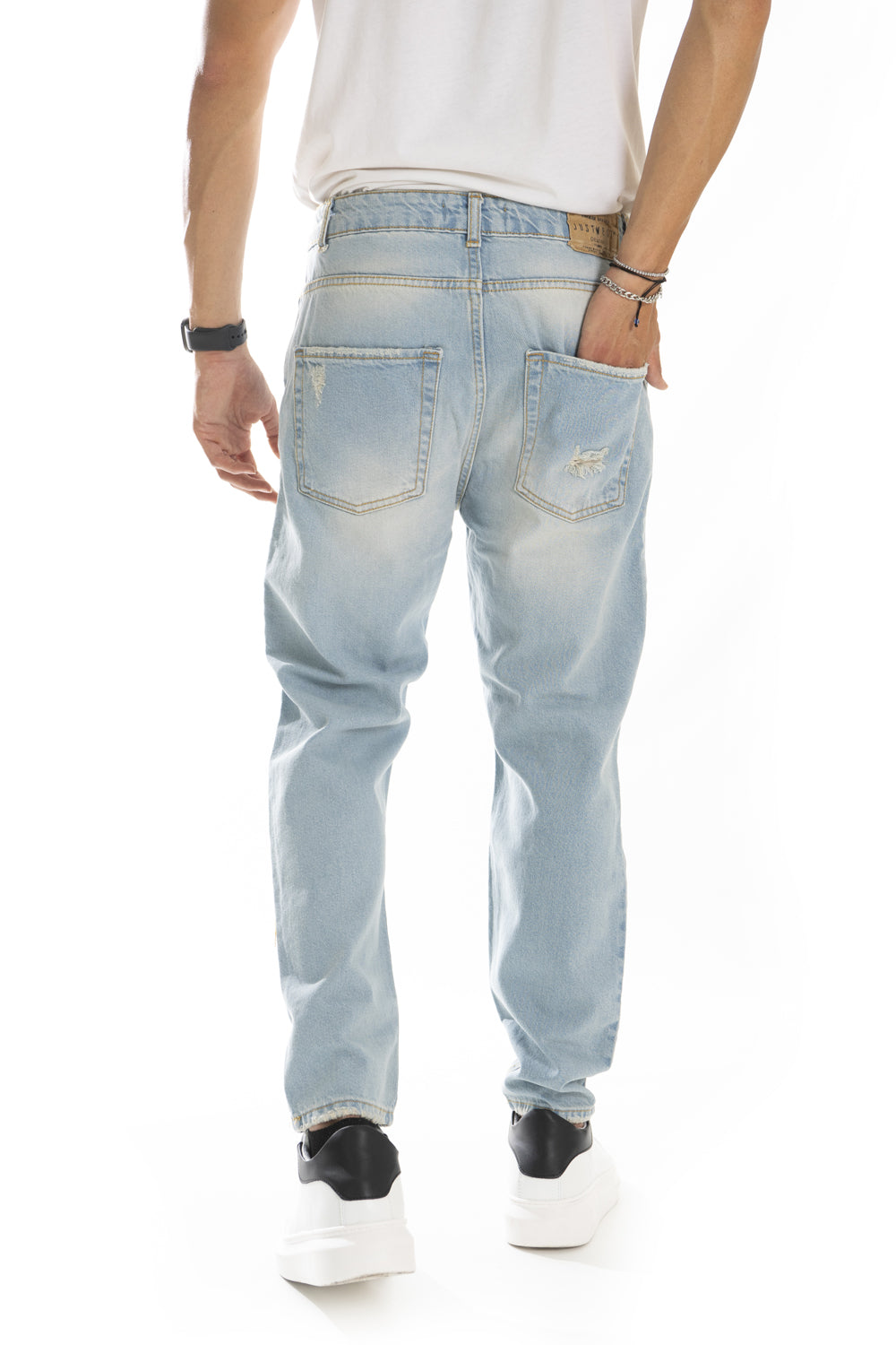 Jeans Uomo Sabbiato con strappi alle ginocchia Art. JS464