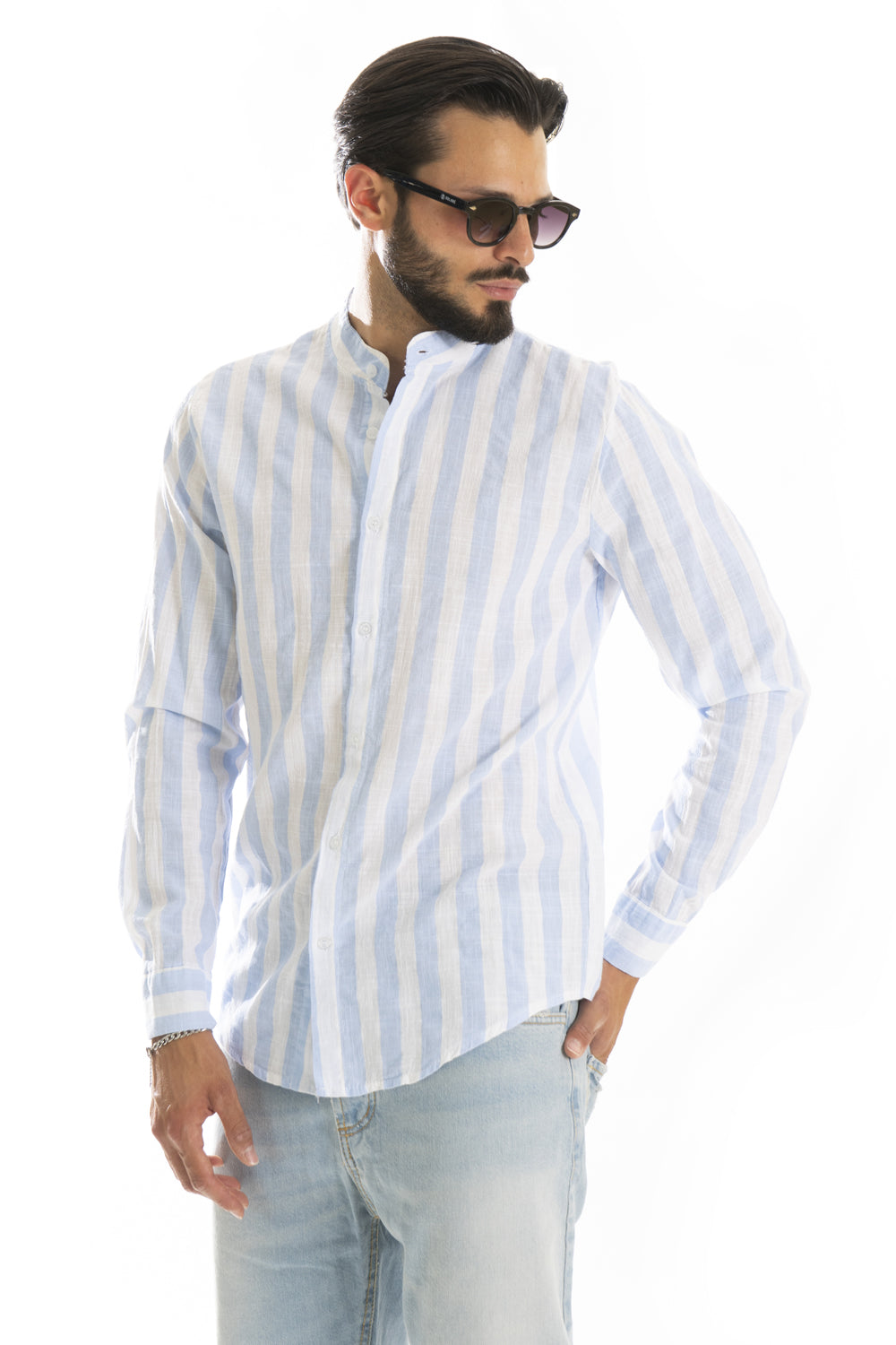 Camicia Uomo Cotone Fantasia Righe Art. Cm208