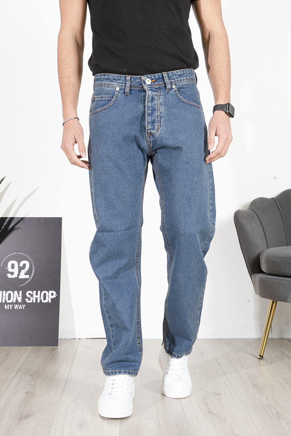 Jeans Uomo Basic Baggy Fit Art. Js387