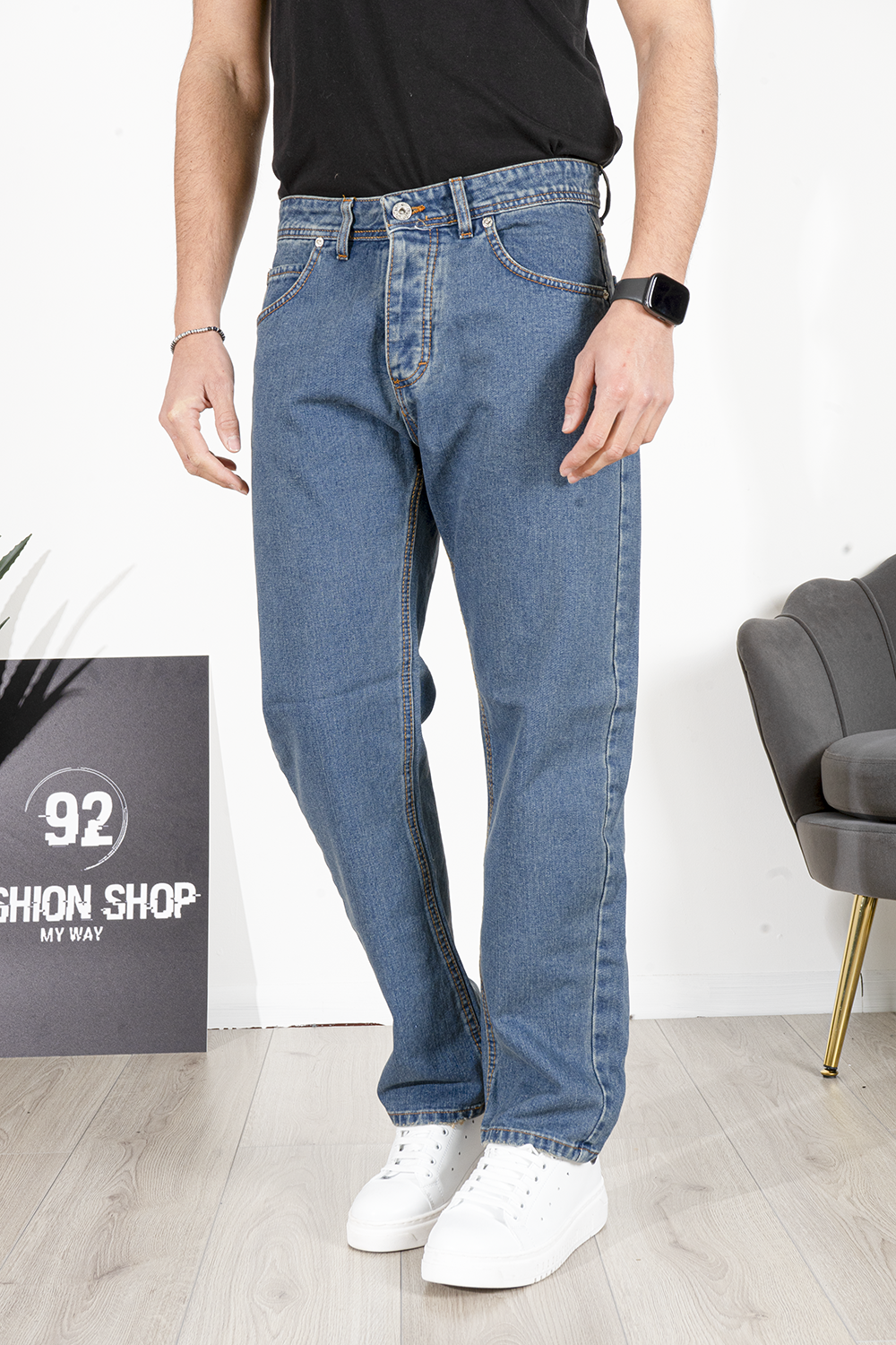 Jeans Uomo Basic Baggy Fit Art. Js387