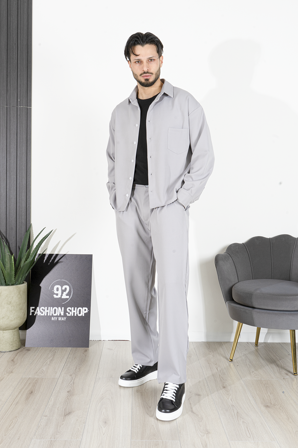 Coordinato Pantalone Loose Fit Con Camicia Art. Cd98