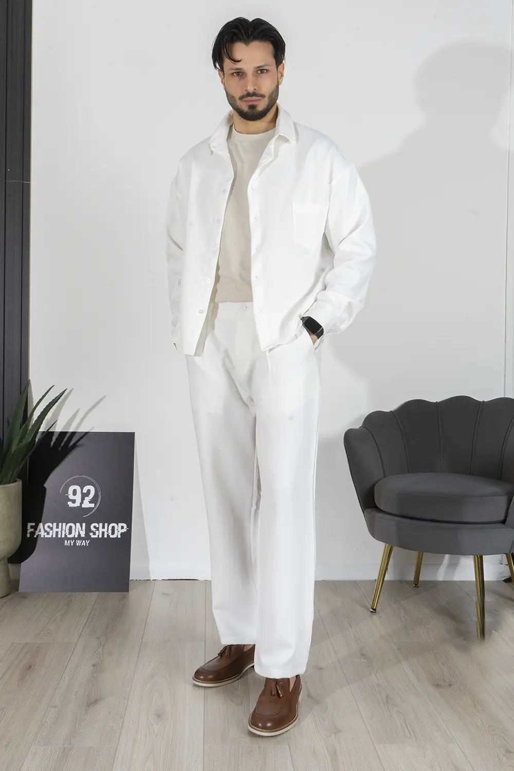 Coordinato Pantalone Loose Fit Con Camicia Art. Cd98