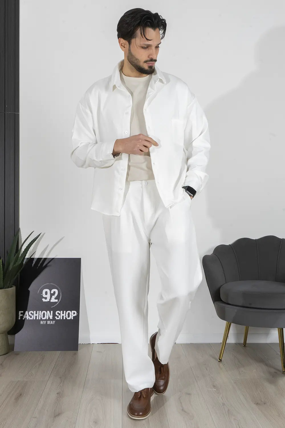 Coordinato Pantalone Loose Fit Con Camicia Art. Cd98