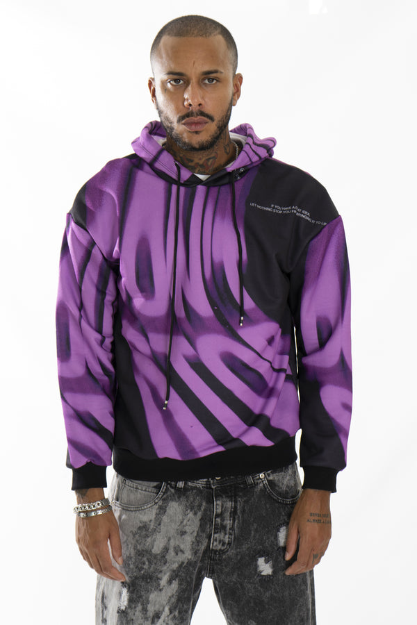 Felpa Uomo Sublimatica Purple 'No Stop' Art. Fe169