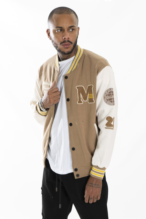 Felpa Uomo College Varsity con Bottoni e Lettera ''M'' Art. Fe165