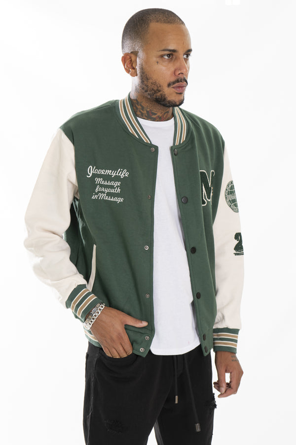 Felpa Uomo College Varsity con Bottoni e Lettera ''M'' Art. Fe165