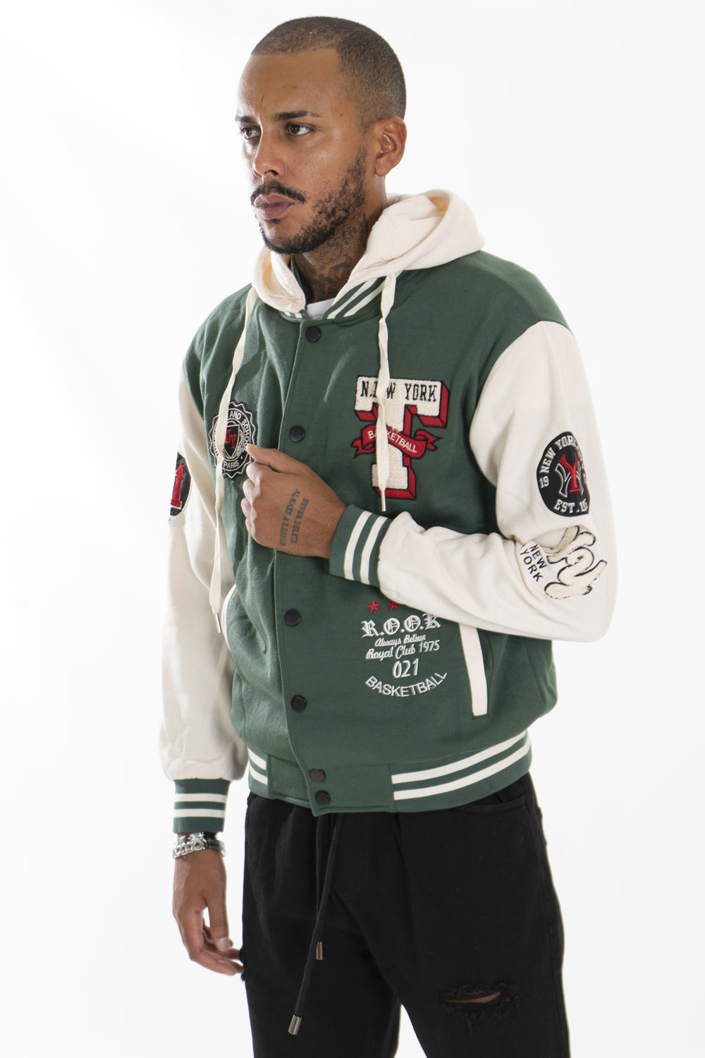 Felpa Uomo College Varsity ''T'' Con Cappuccio Art. FE166