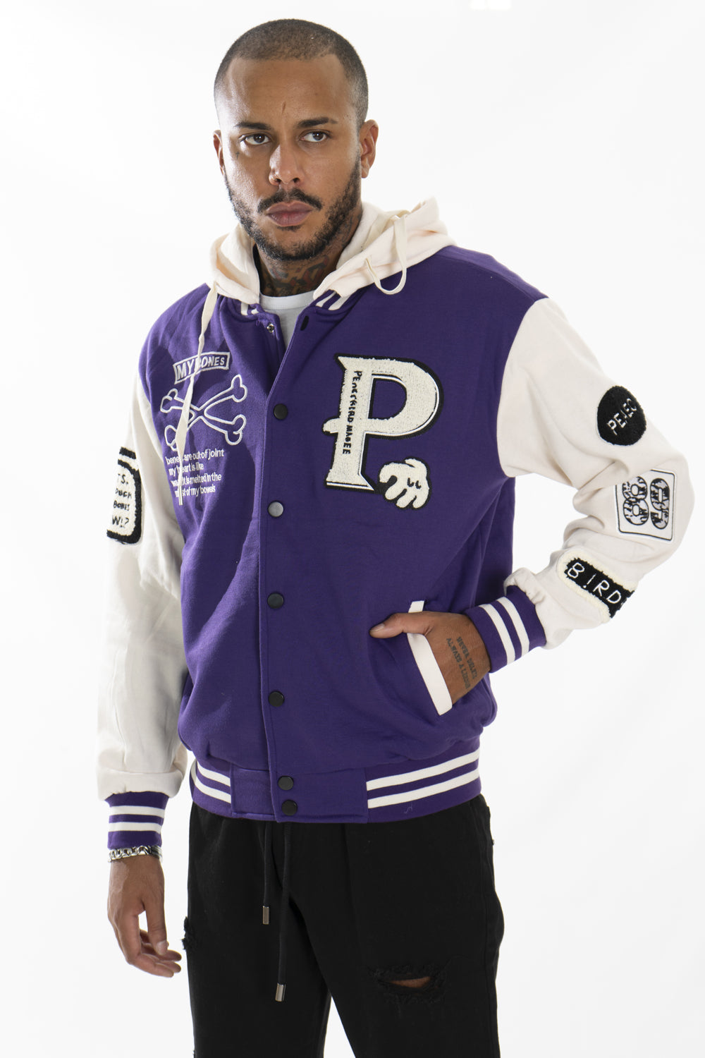 Felpa Uomo College Varsity con Cappuccio ''P'' Art.Fe164