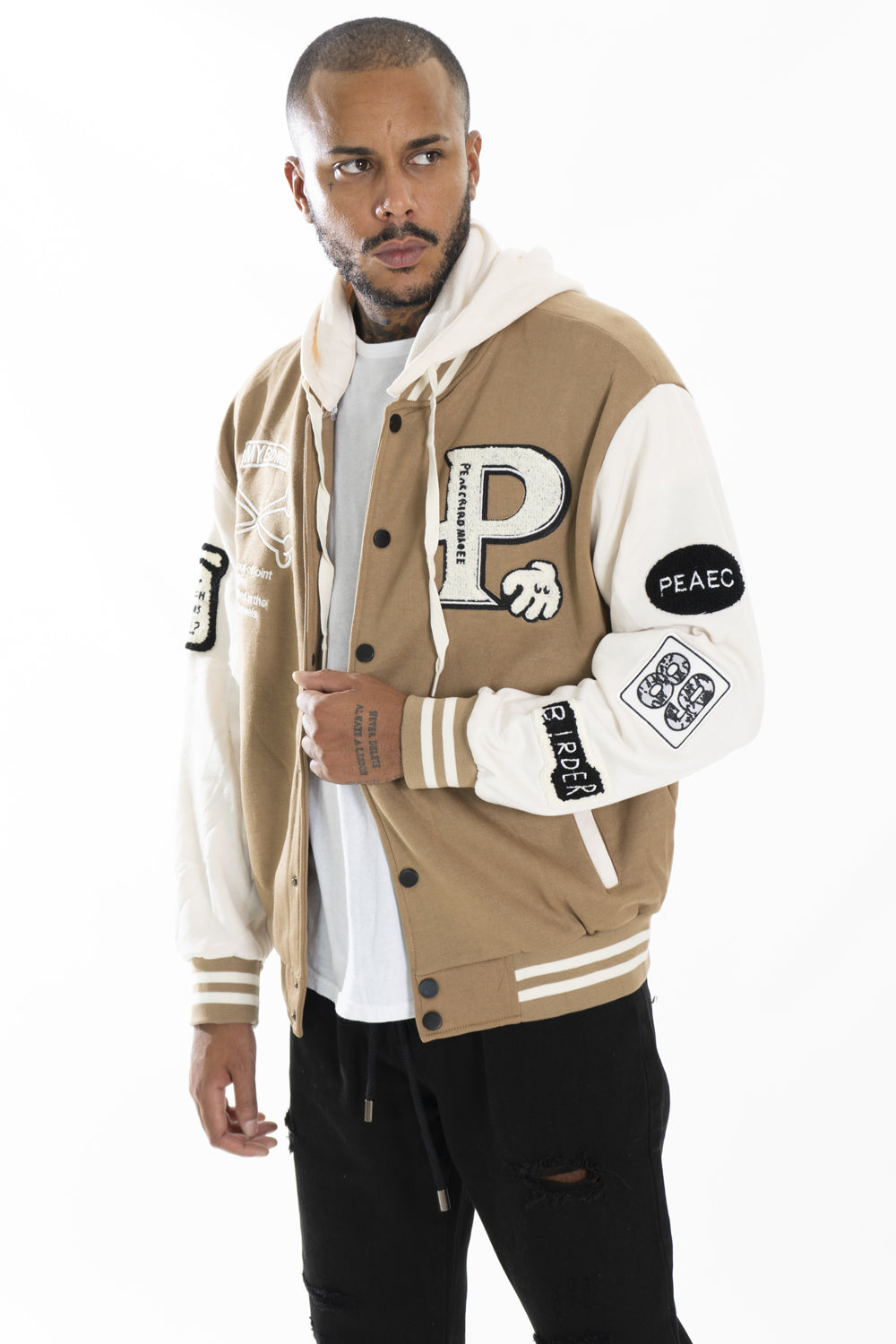 Felpa Uomo College Varsity con Cappuccio ''P'' Art.Fe164