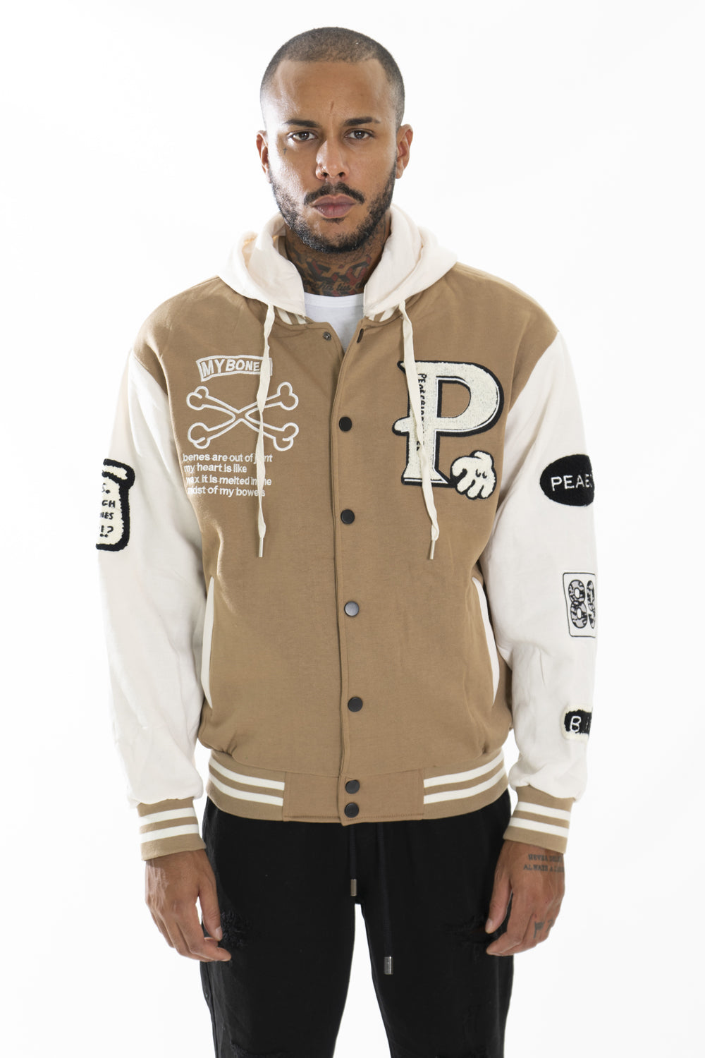 Felpa Uomo College Varsity con Cappuccio ''P'' Art.Fe164