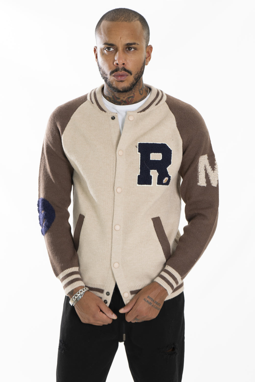 Maglione Uomo Cardigan College Varsity ''R'' Art. Mg111