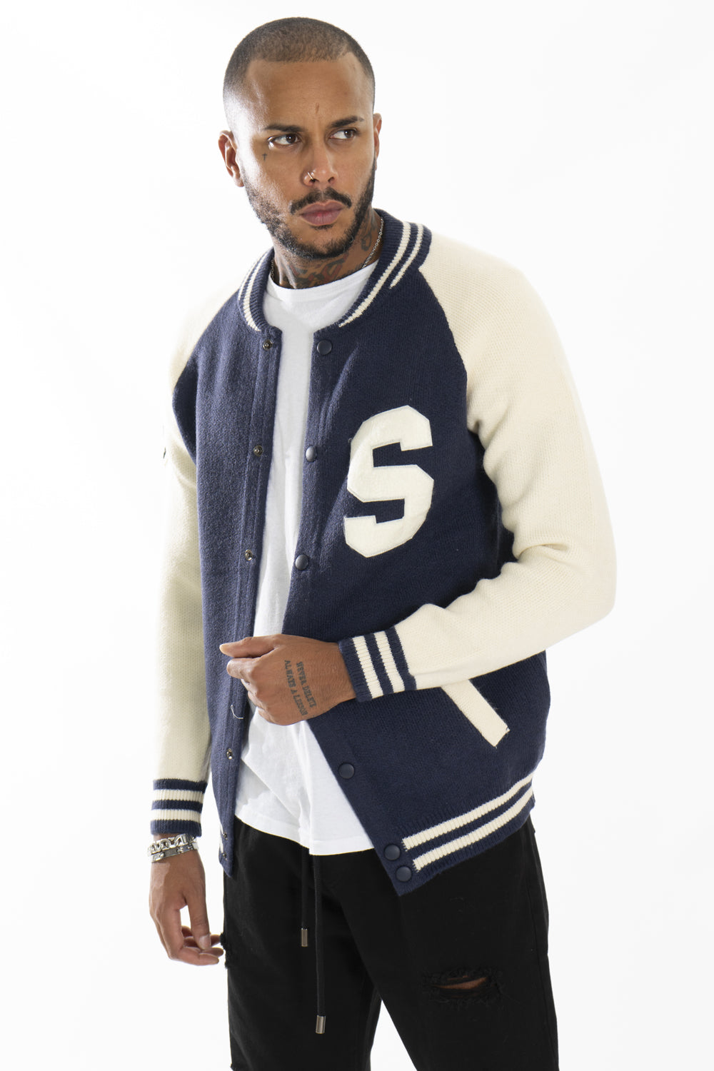 Maglione Uomo Cardigan College Varsity ''S'' Art. Mg110