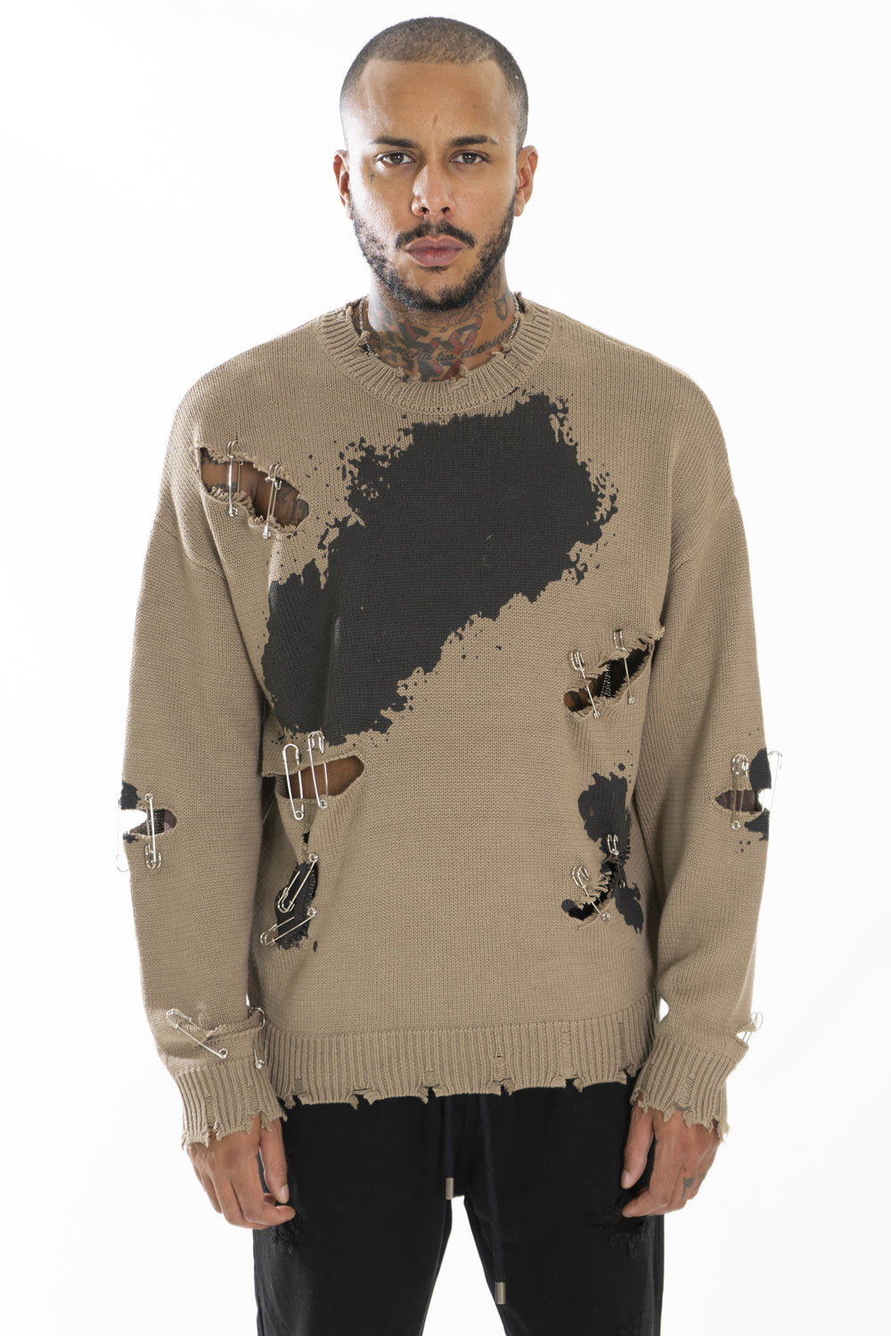 Maglione Uomo Con Spille e Rotture Art. Mg113