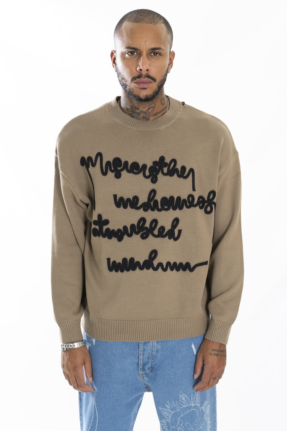 Maglione Uomo Con Scritte Girocollo Art. Mg109