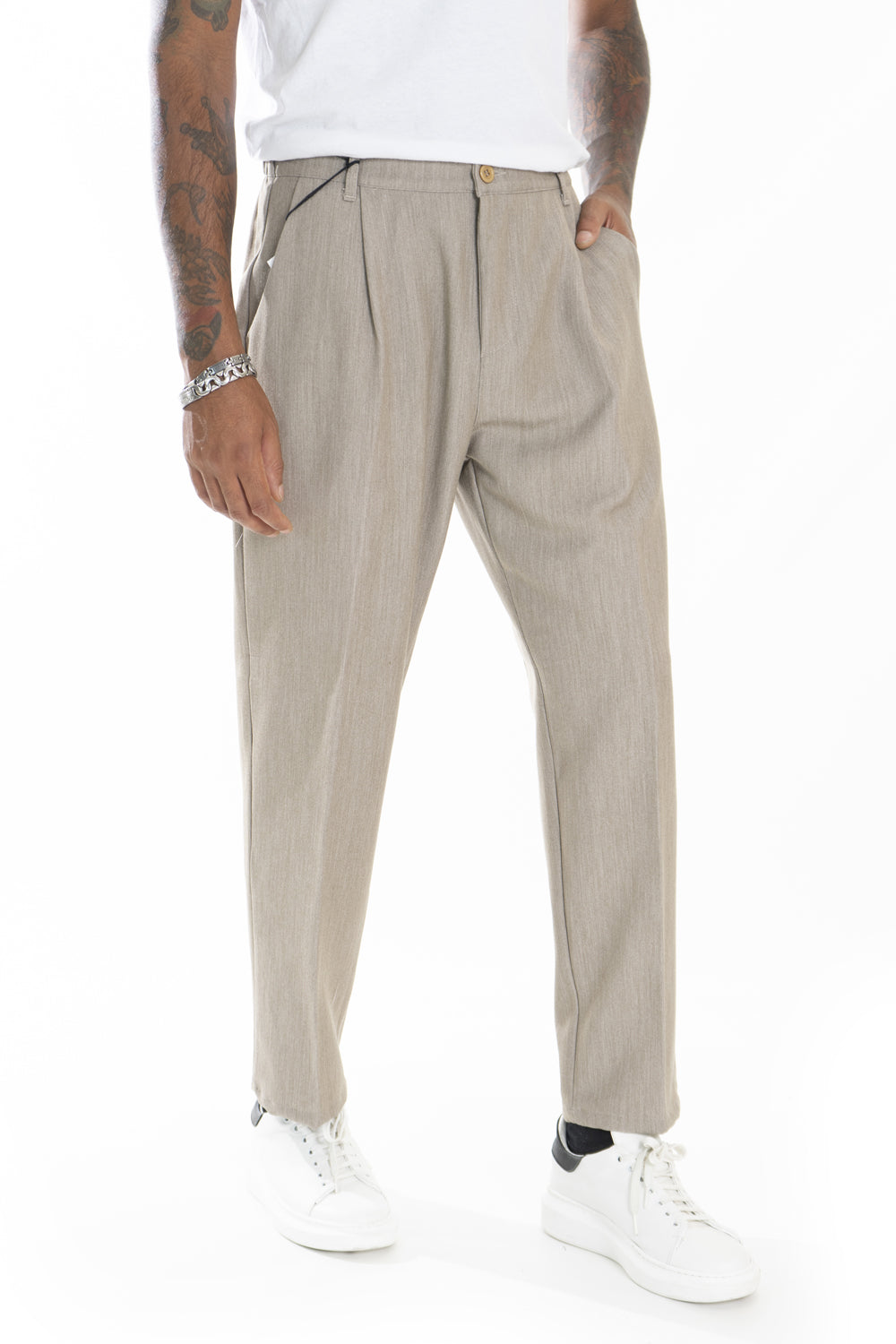 Pantalone Uomo Con bottone elastico Loose Fit Art. Pt173