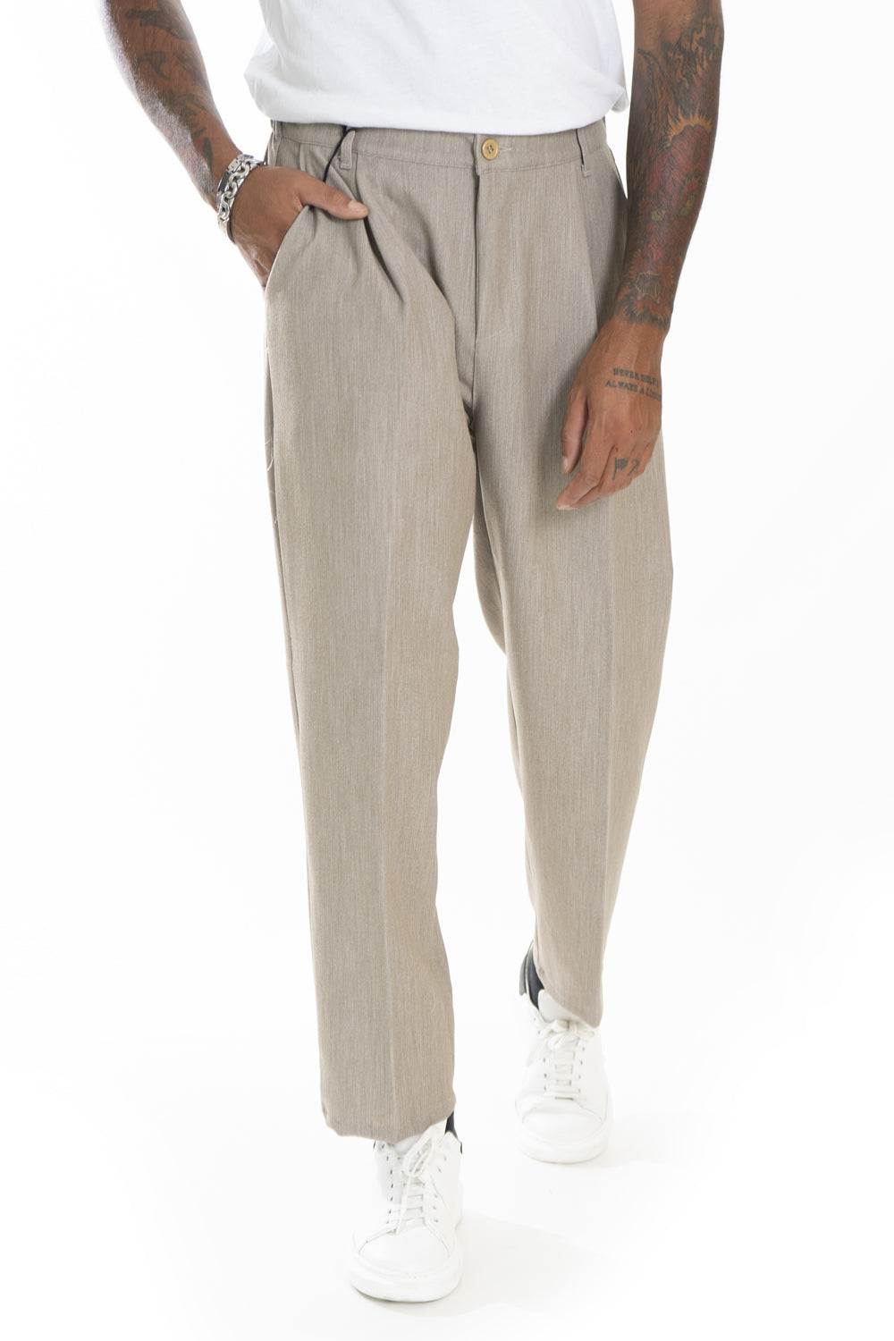 Pantalone Uomo Con bottone elastico Loose Fit Art. Pt173