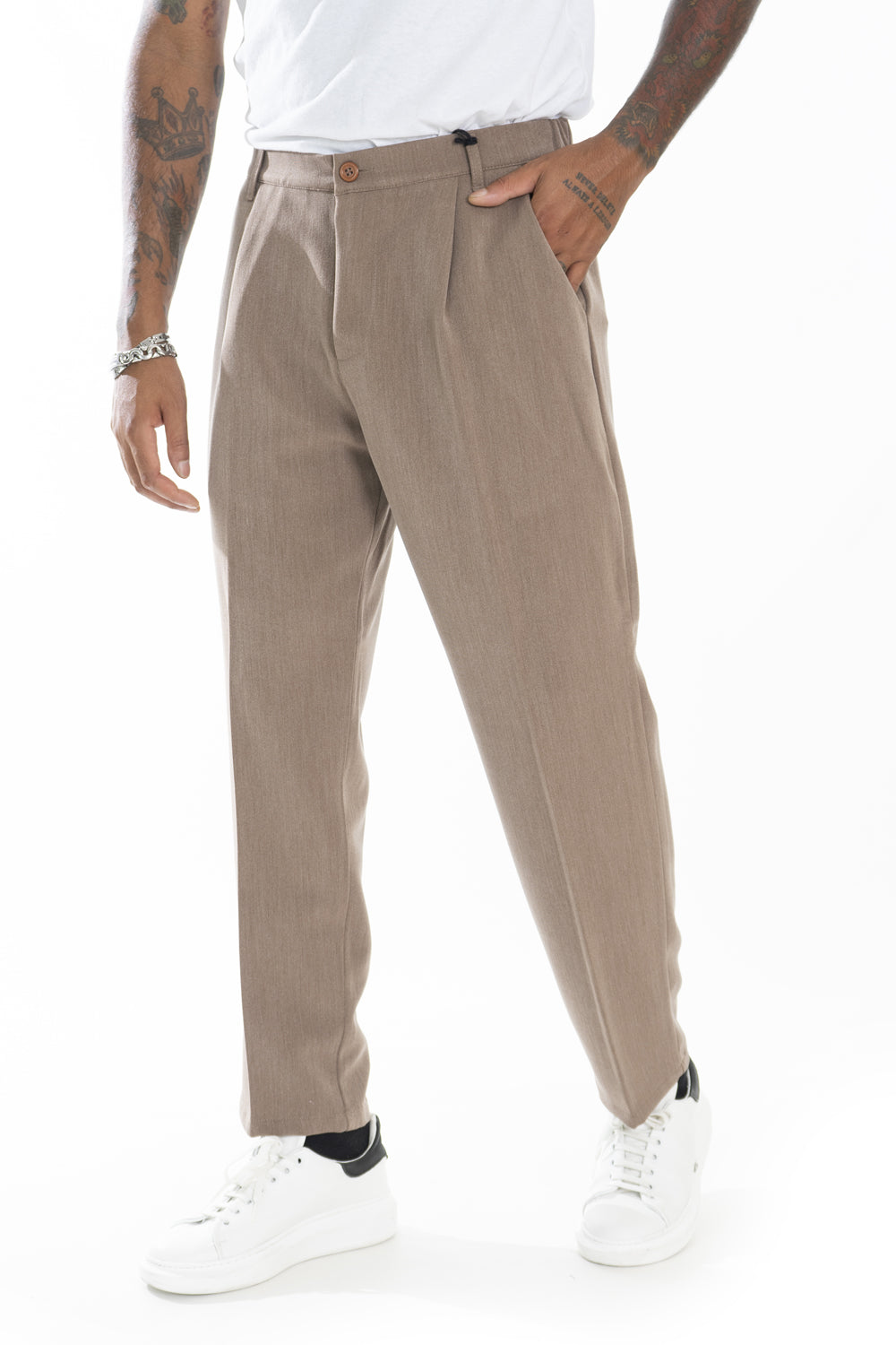 Pantalone Uomo Con bottone elastico Loose Fit Art. Pt173