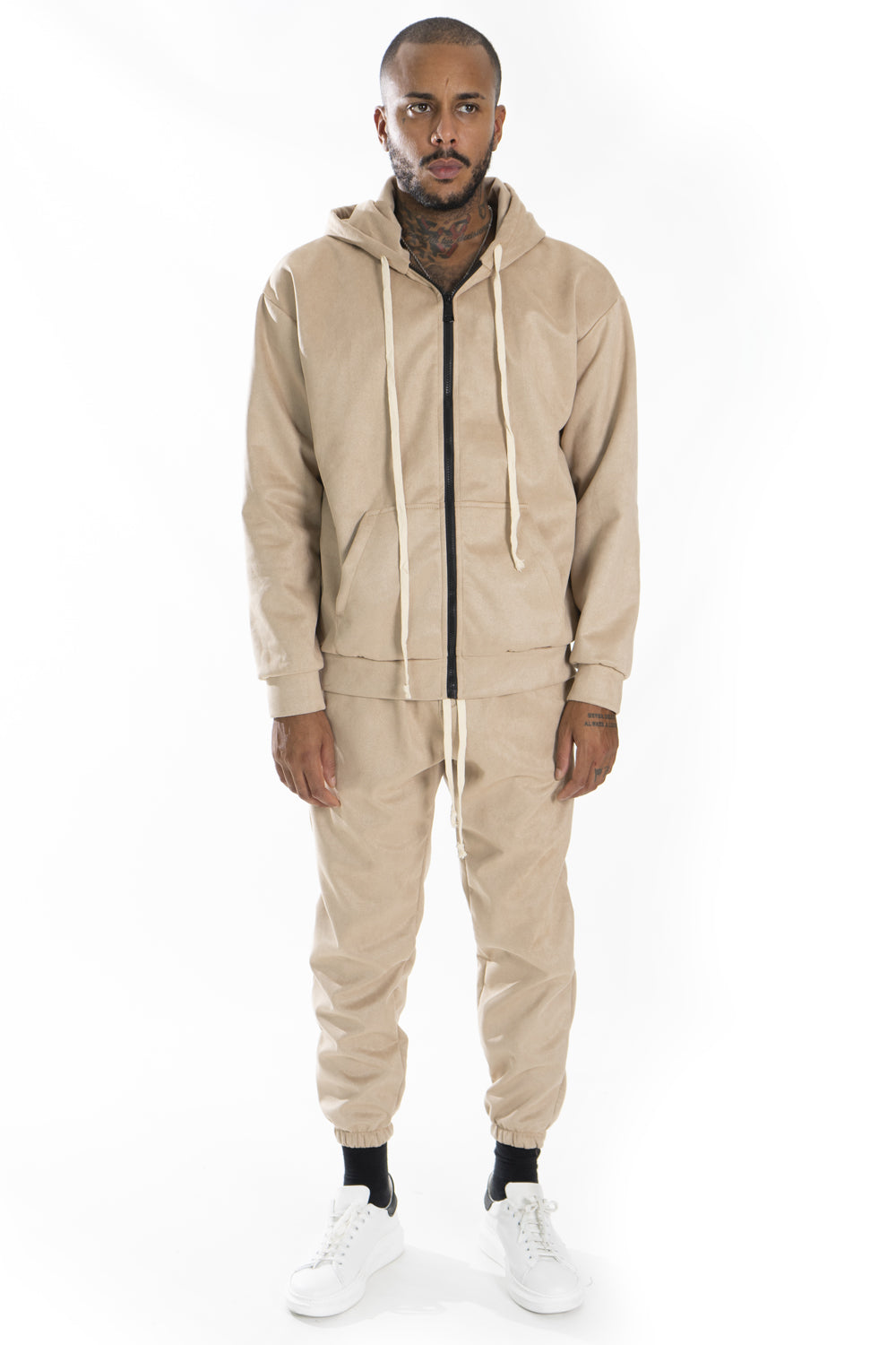 Tuta Uomo Dainetto Scamosciata Con Zip e CappuccioArt. Tt92