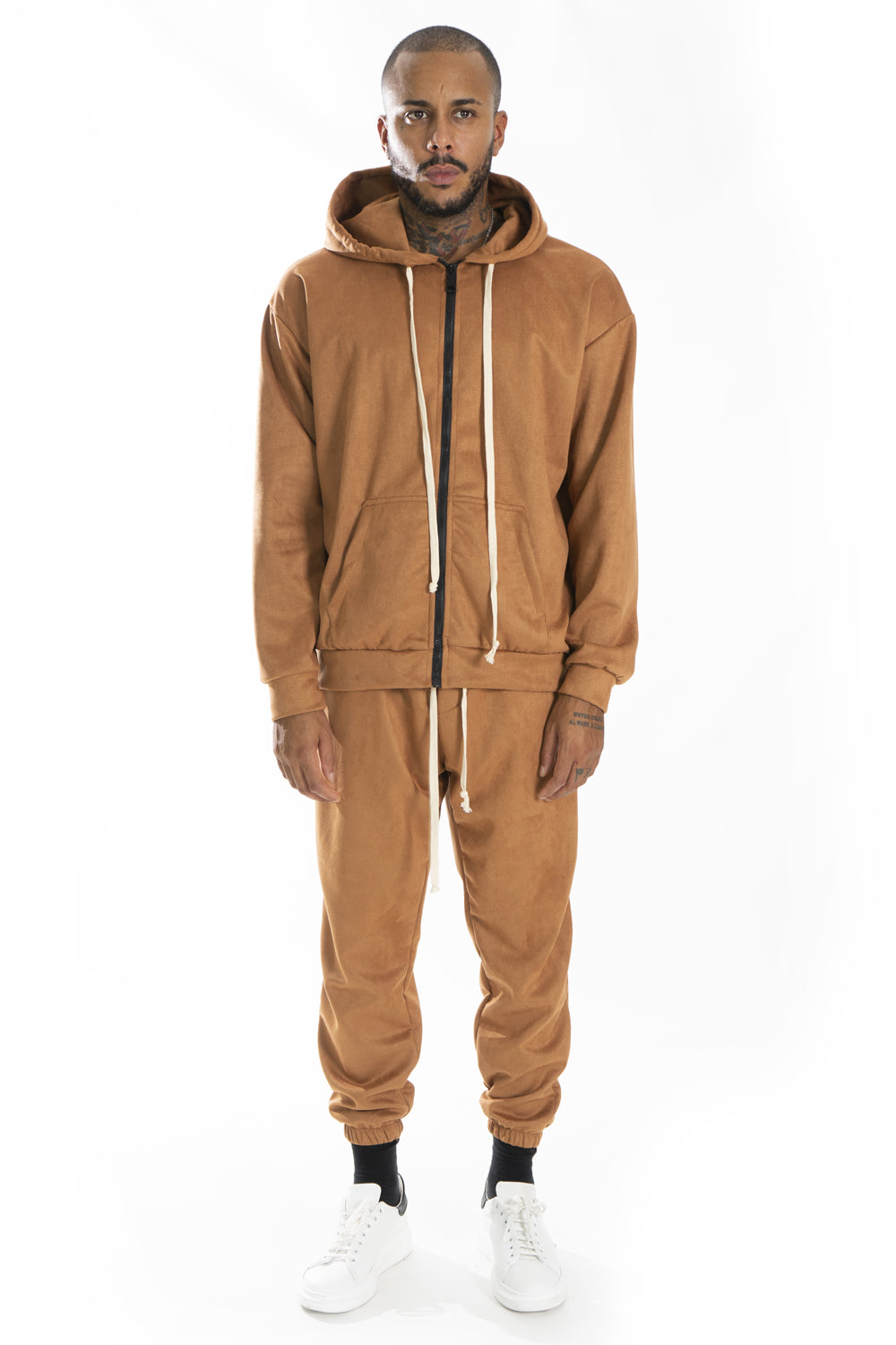 Tuta Uomo Dainetto Scamosciata Con Zip e CappuccioArt. Tt92