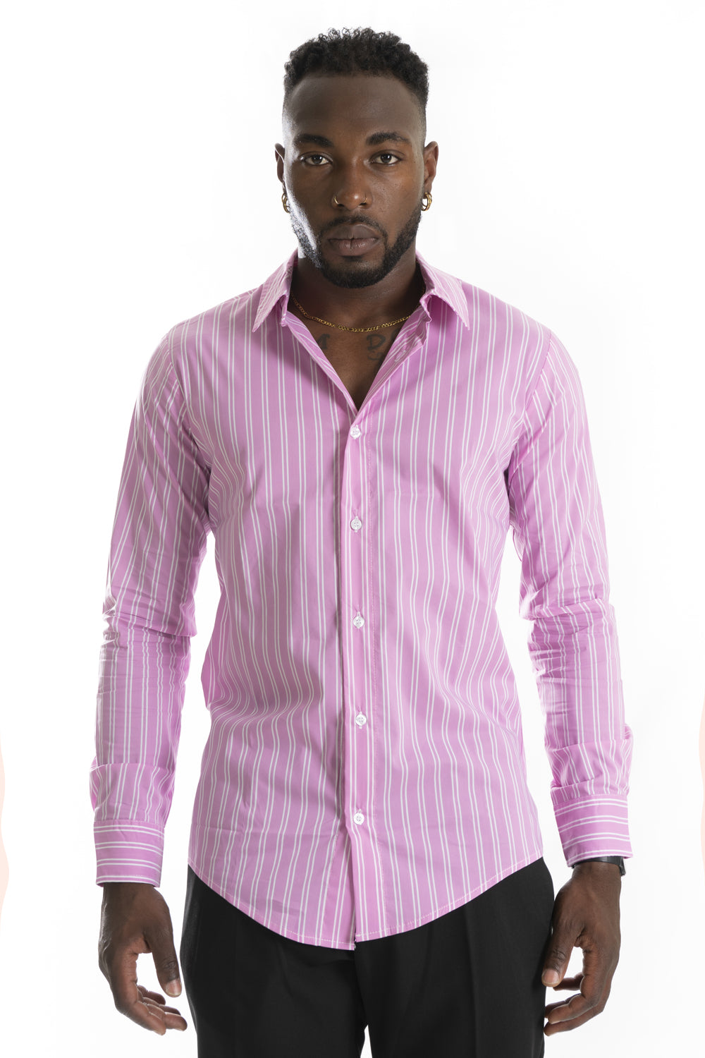 Camicia Uomo Fantasia Righe Larghe Art. Cm213