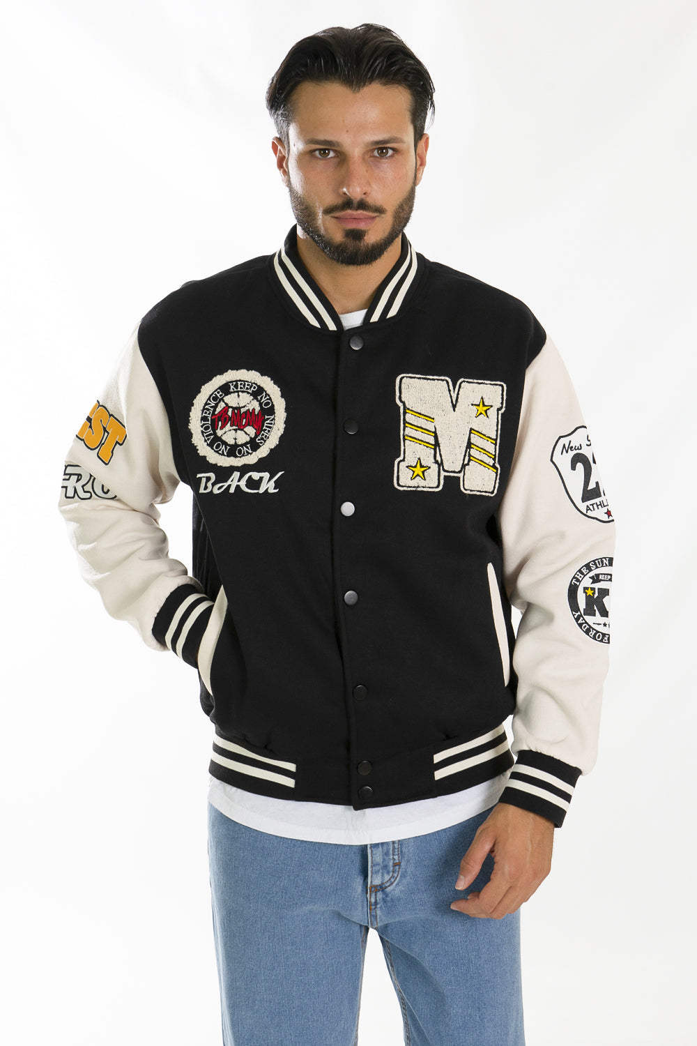 Felpa Uomo Giacca College Varsity ''M'' Art. FE171