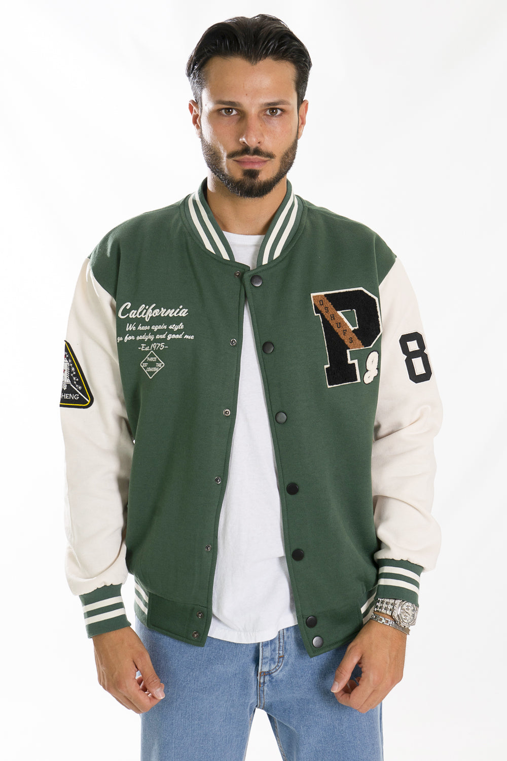 Felpa Uomo Giacca College Varsity ''P'' Art. FE172