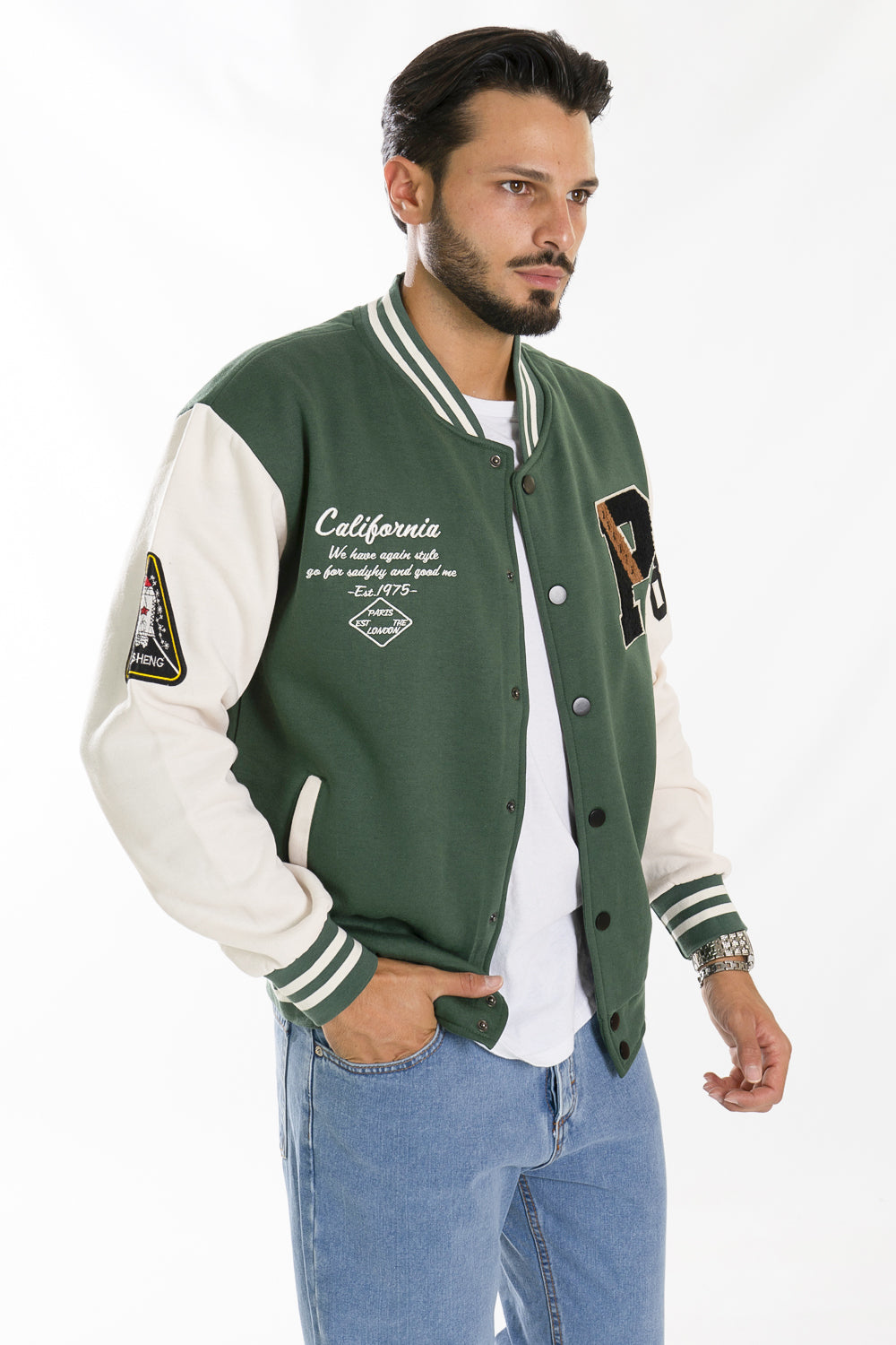 Felpa Uomo Giacca College Varsity ''P'' Art. FE172