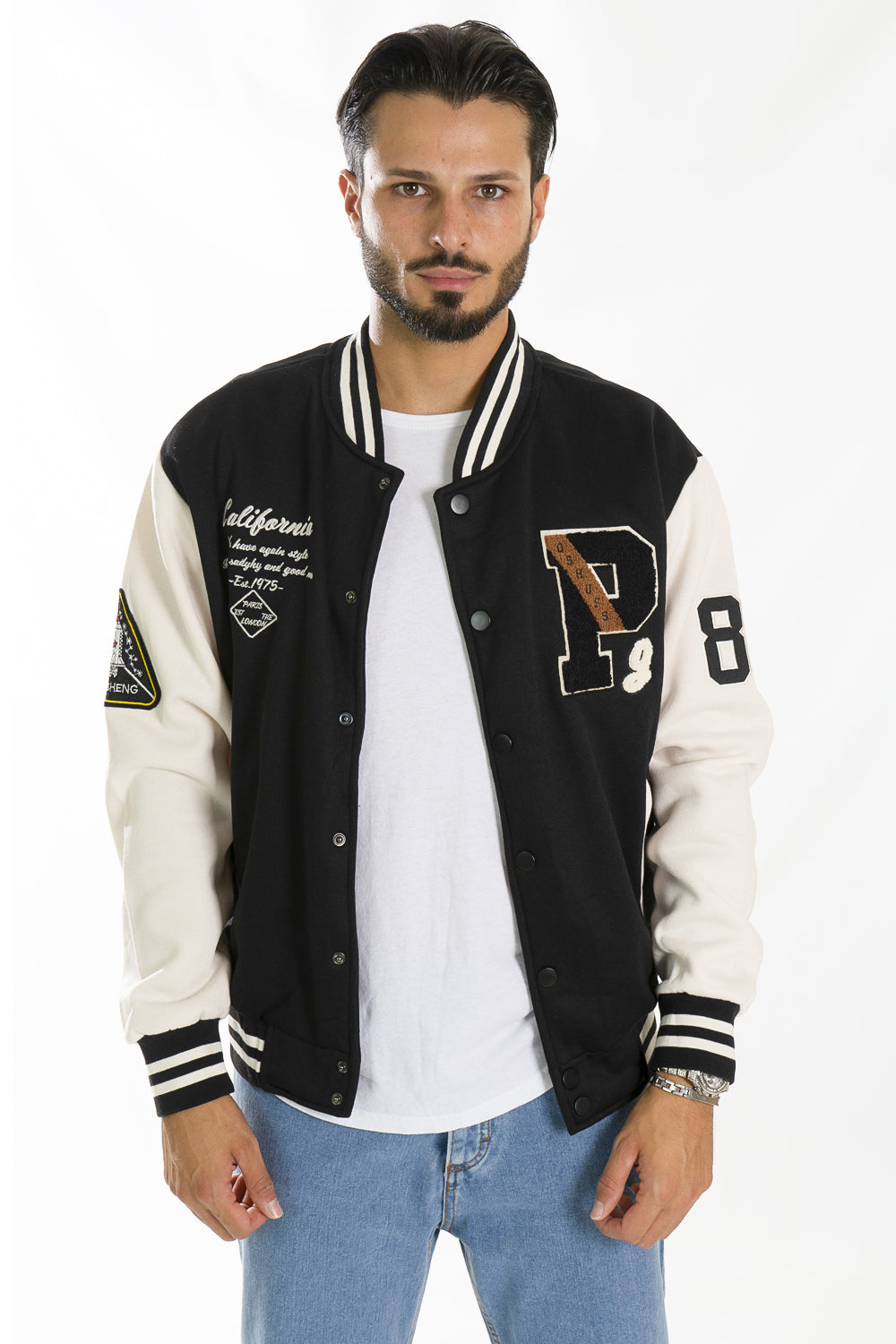 Felpa Uomo Giacca College Varsity ''P'' Art. FE172