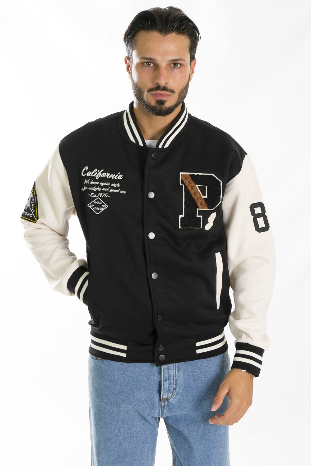 Felpa Uomo Giacca College Varsity ''P'' Art. FE172