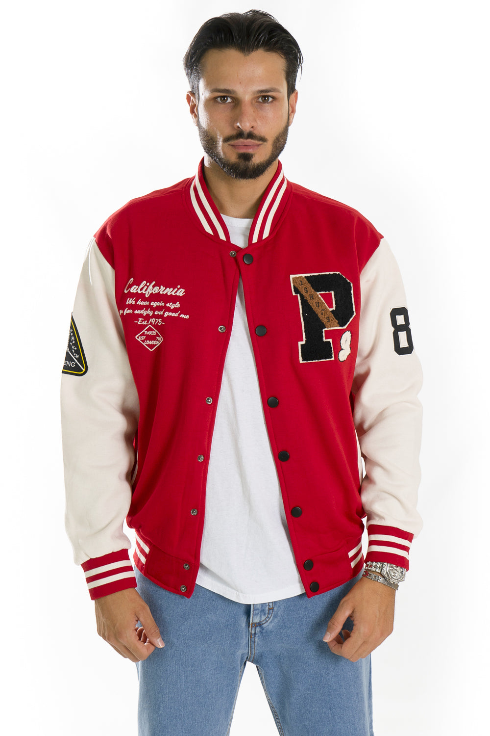 Felpa Uomo Giacca College Varsity ''P'' Art. FE172