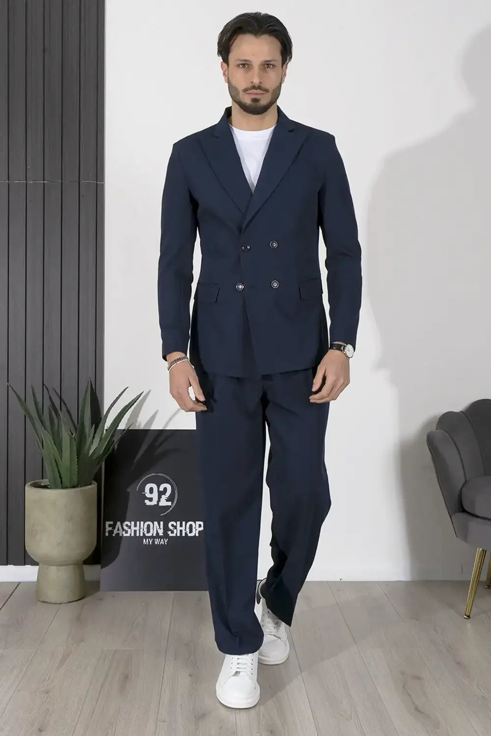 Abito Uomo Doppio Petto Con Pantalone Fondo Ampio Art. AB17