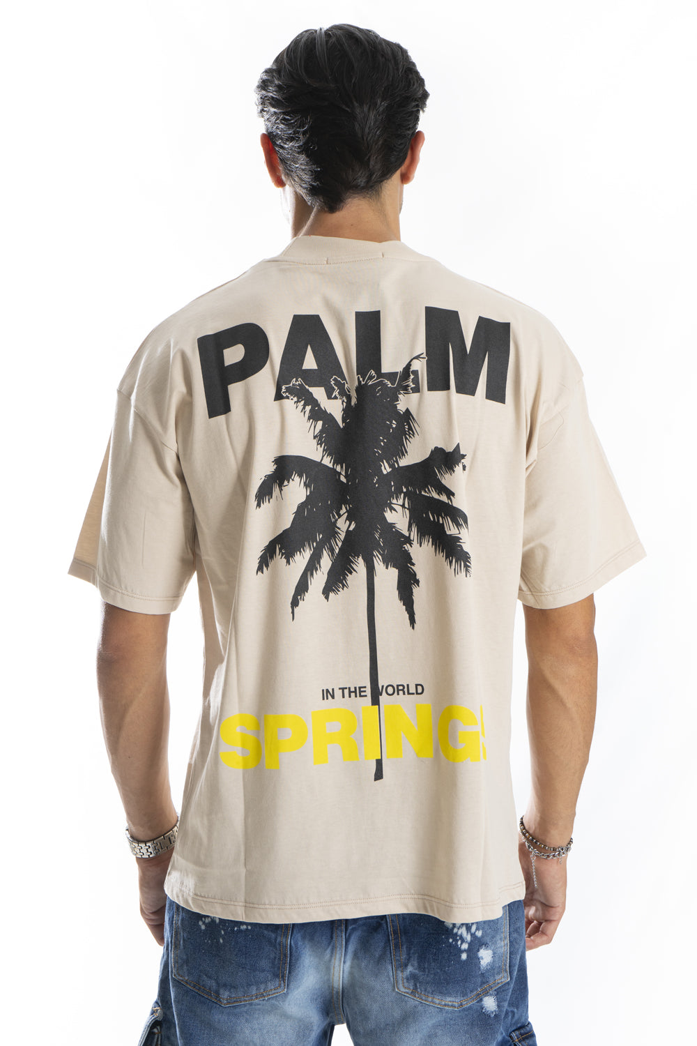 T-shirt Uomo Mezzo Collo Cropped Con stampa ''Palma'' Art. Ts242