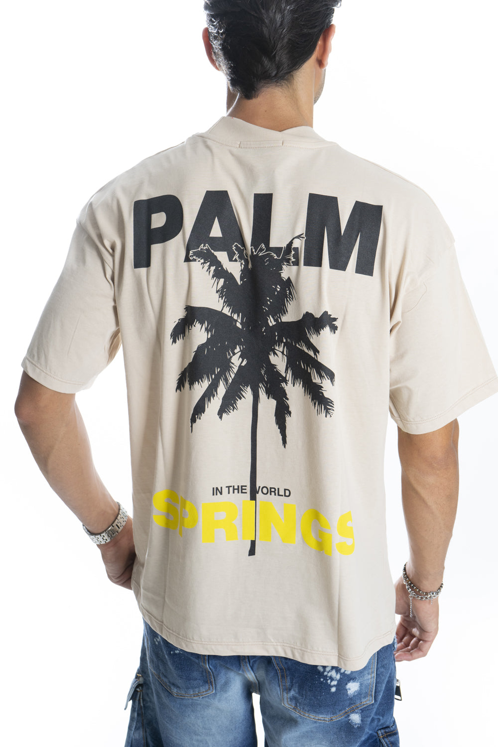 T-shirt Uomo Mezzo Collo Cropped Con stampa '' Palm '' Art. Ts242