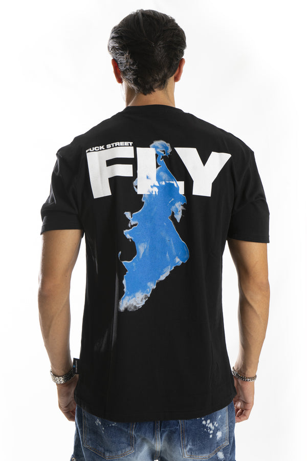 T-shirt à col rond pour homme avec imprimé « Fly ». Ts238