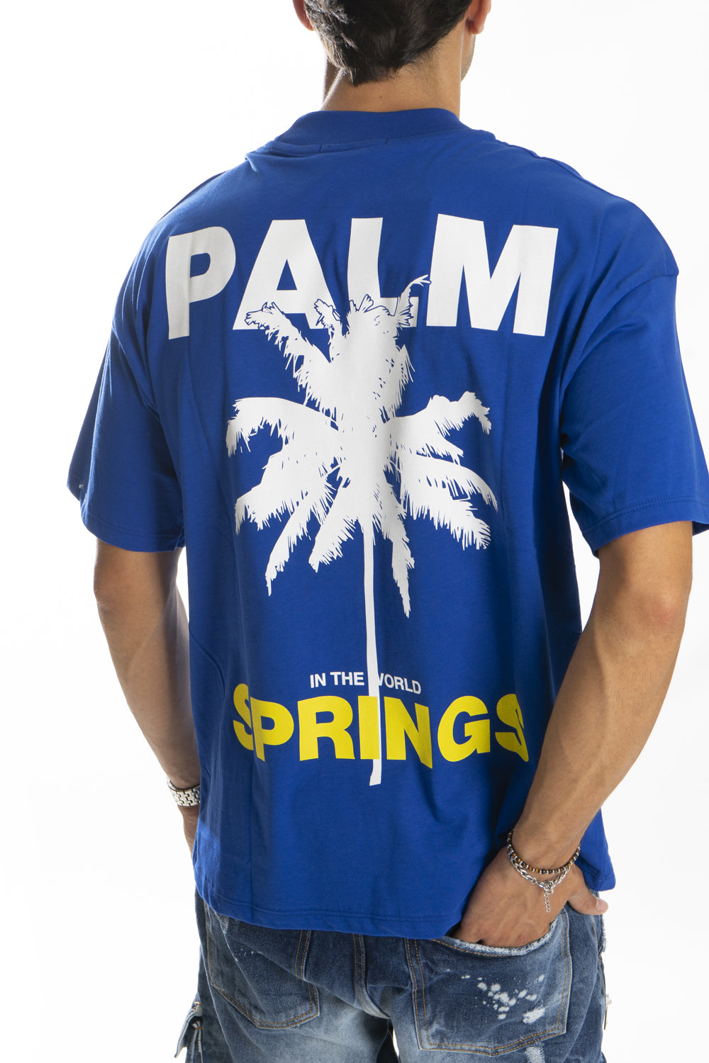 T-shirt Uomo Mezzo Collo Cropped Con stampa ''Palma'' Art. Ts242
