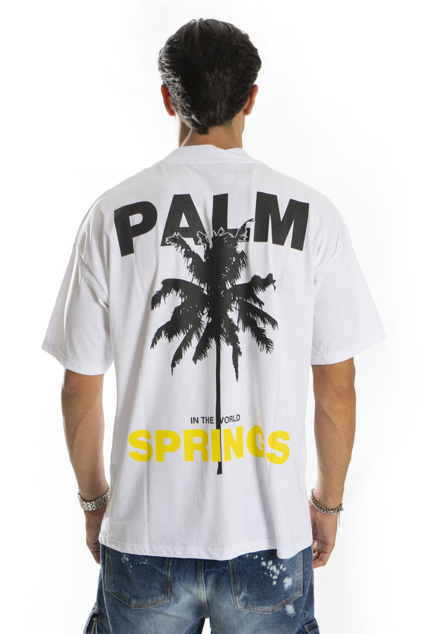 T-shirt homme demi-col court avec imprimé « Palm » Art. Ts242