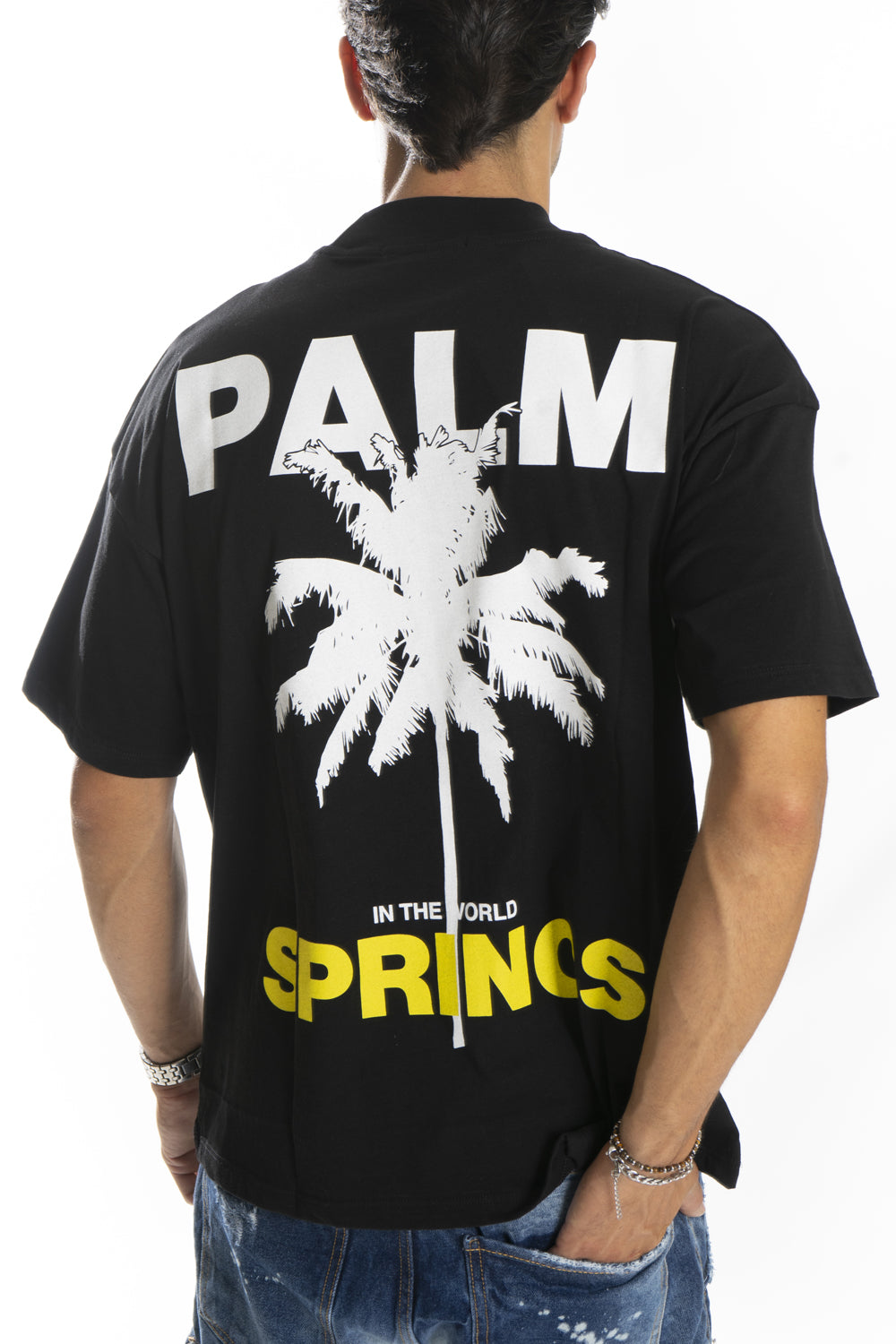 T-shirt Uomo Mezzo Collo Cropped Con stampa '' Palm '' Art. Ts242