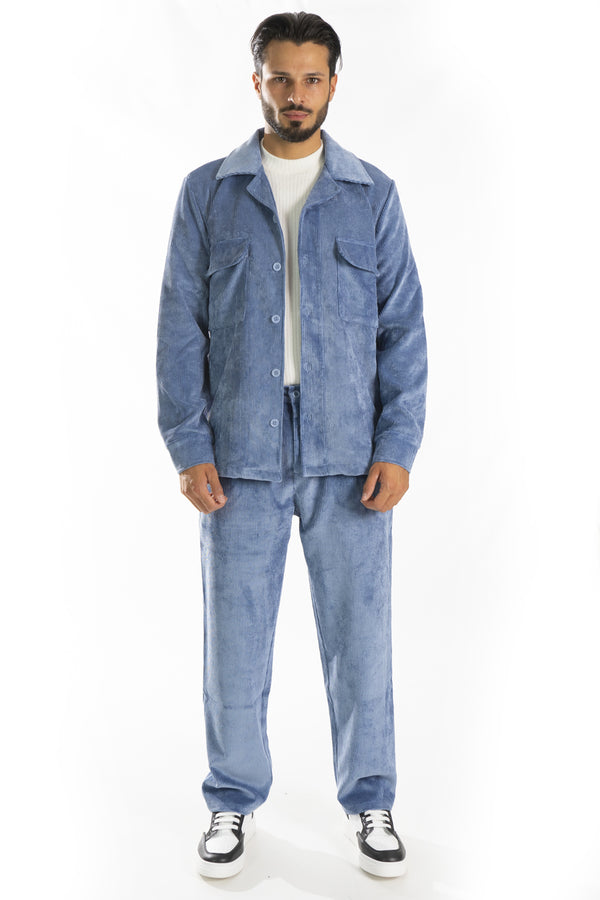Ensemble chemise + pantalon en velours côtelé pour homme Art. Cd38