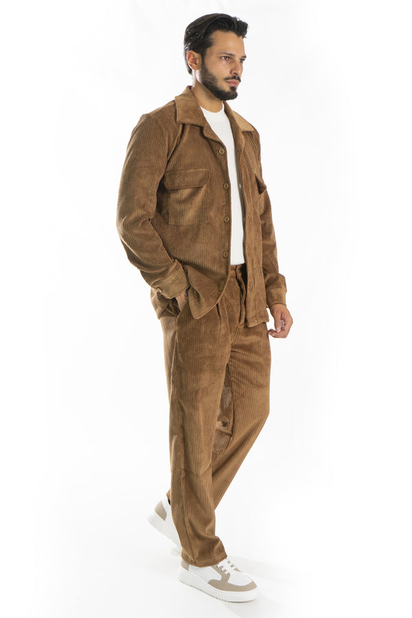 Ensemble chemise + pantalon en velours côtelé pour homme Art. Cd38