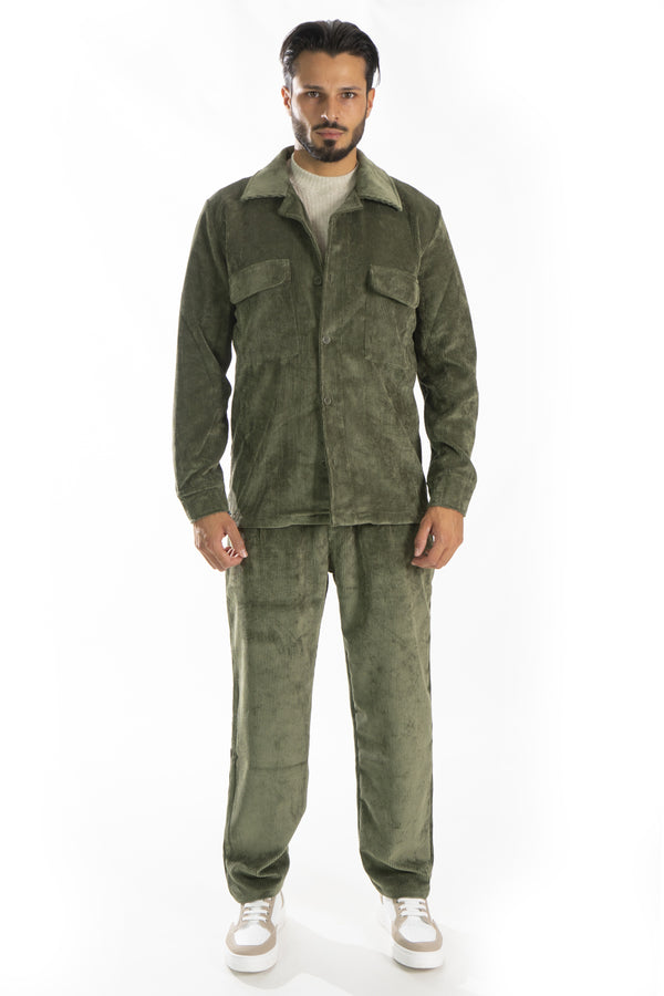 Ensemble chemise + pantalon en velours côtelé pour homme Art. Cd38