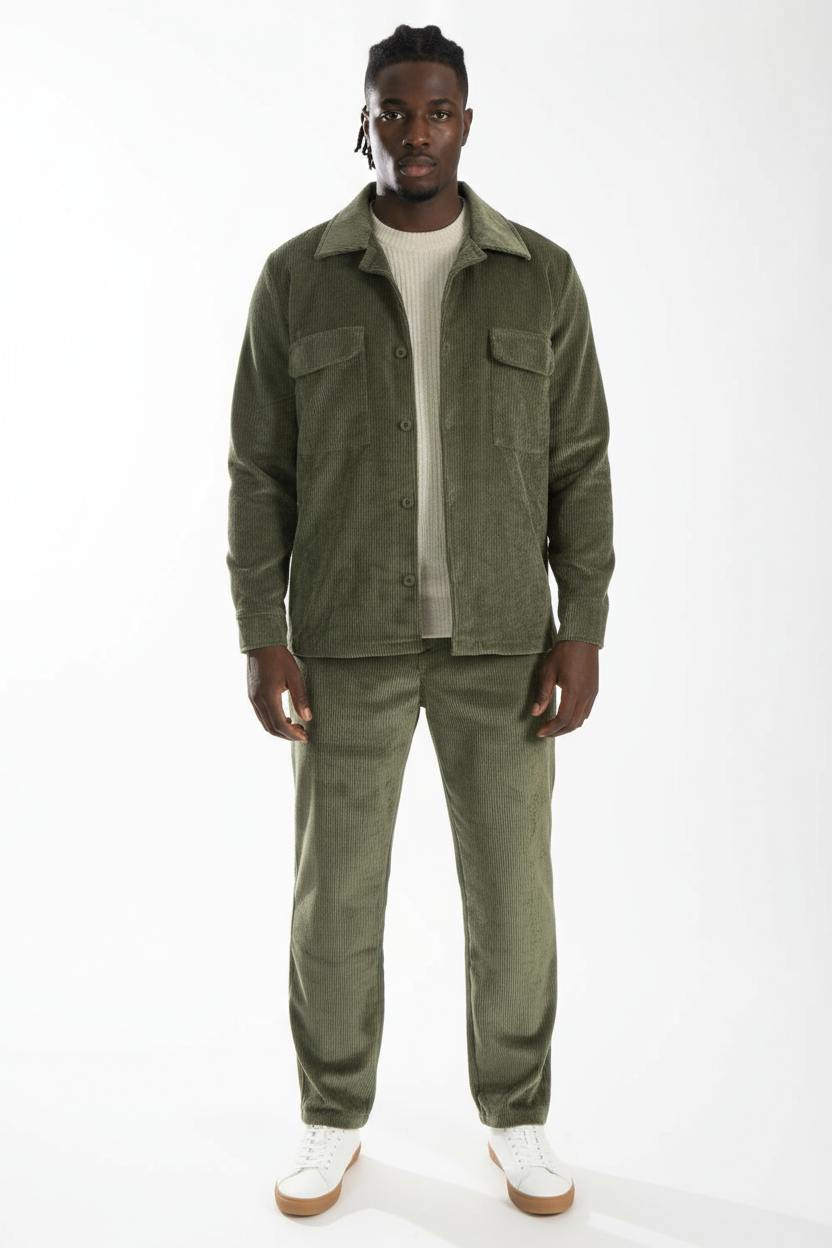 Coordinato Uomo Velluto A costine Camicia + Pantalone Art. Cd38