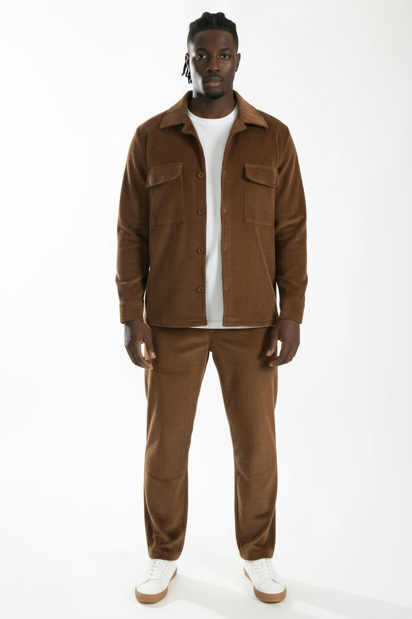 Coordinato Uomo Velluto A costine Camicia + Pantalone Art. Cd38