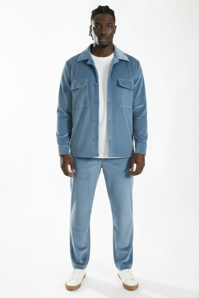 Coordinato Uomo Velluto A costine Camicia + Pantalone Art. Cd38