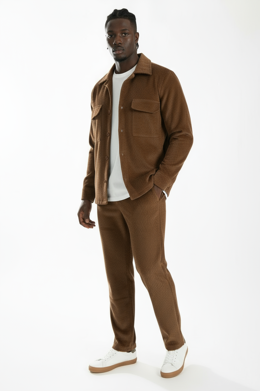 Coordinato Uomo Velluto A costine Camicia + Pantalone Art. Cd38