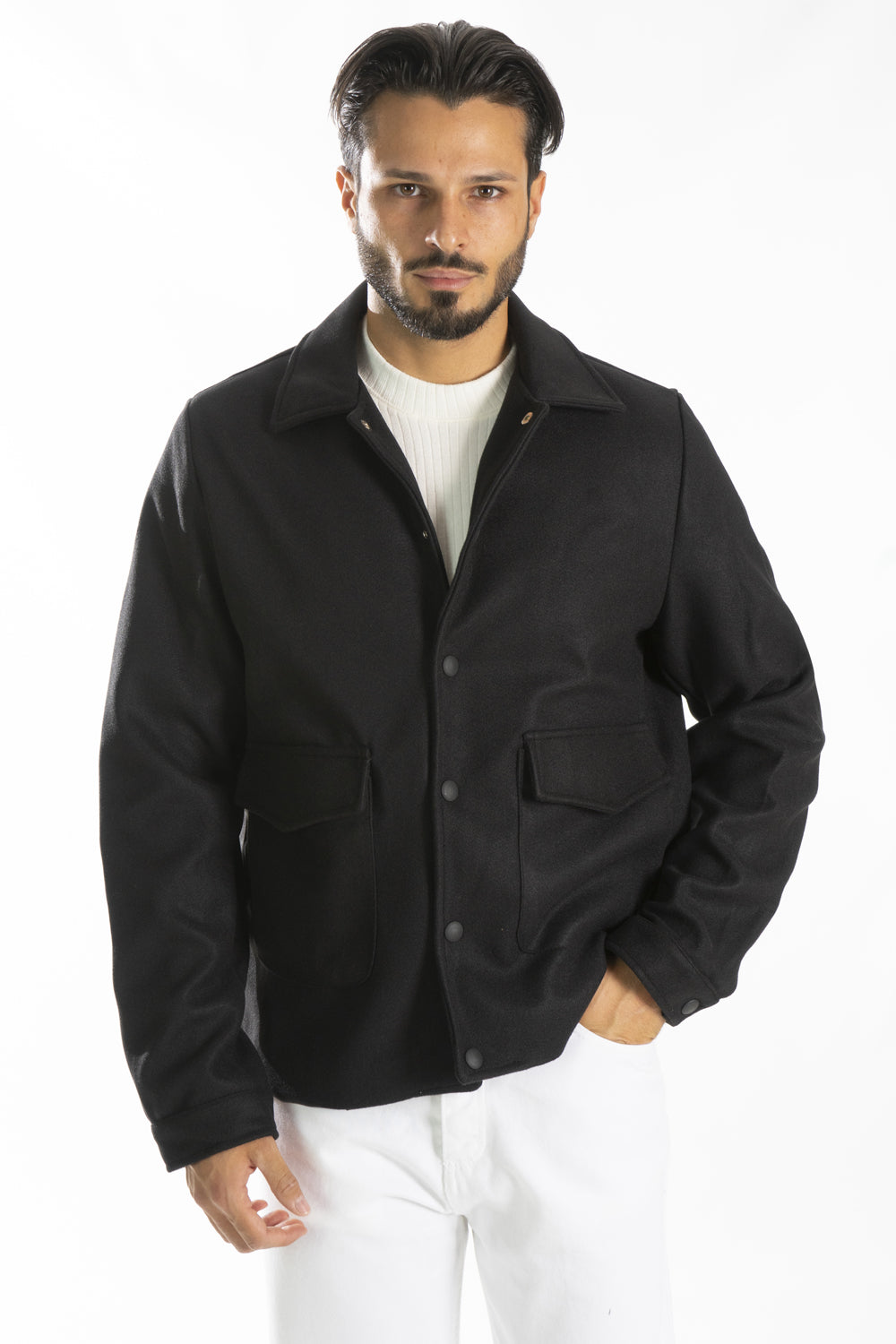 Giubbotto Giacca In Panno Con Tasconi Art. Gb147