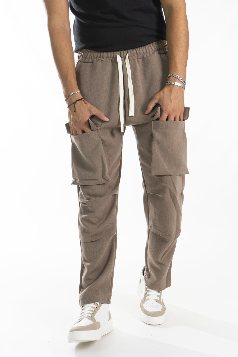 Pantalone Uomo Cargo Con Tasche Anteriori Art. Pt177